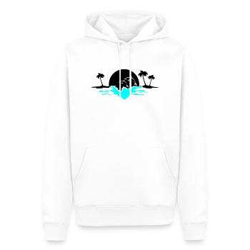 sunset delfine - Männer Premium Bio Hoodie - Weiß - Vorne - Nico (187cm)
