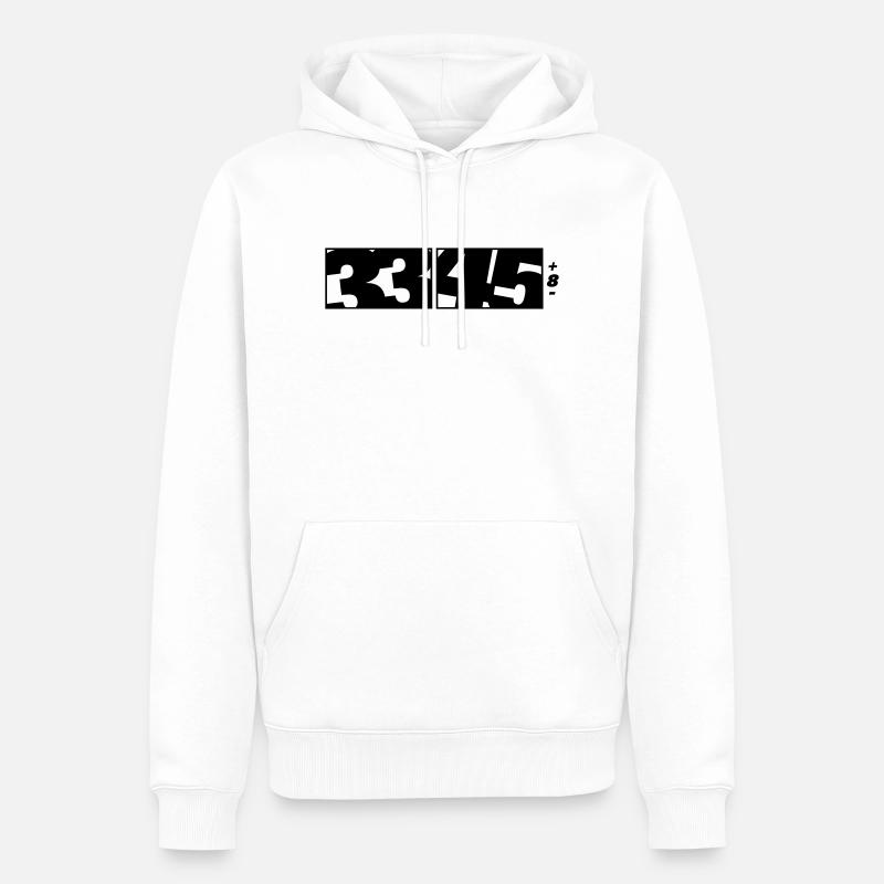 33/45 DJ Logo (1f) - Männer Premium Bio Hoodie - Weiß