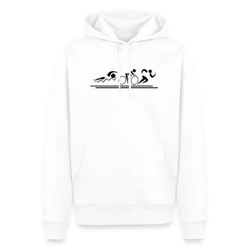 Triathlon Natation Bike Run - Sweat à capuche Premium bio Homme - blanc - Devant - Nico (187cm)