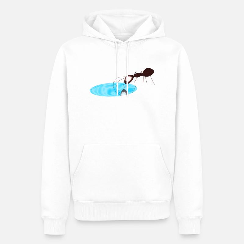 Fourmi - Sweat à capuche Premium bio Homme - blanc