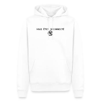 vous etes deconnecté black - Sweat à capuche Premium bio Homme - blanc - Devant - Nico (187cm)