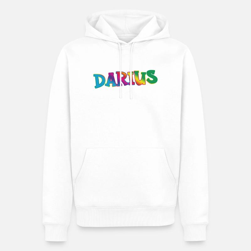 Darius - Sweat à capuche Premium bio Homme - blanc