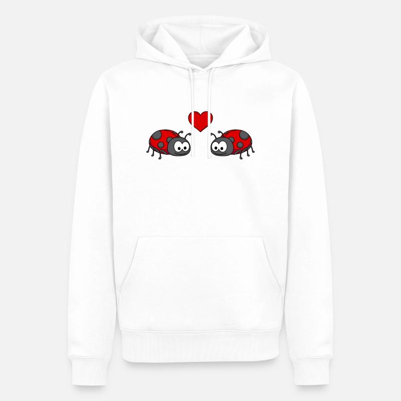 Ladybug Comic Couple Amour - Sweat à capuche Premium bio Homme - blanc