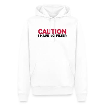 attention pas de citation de filtre - Sweat à capuche Premium bio Homme - blanc - Devant - Nico (187cm)