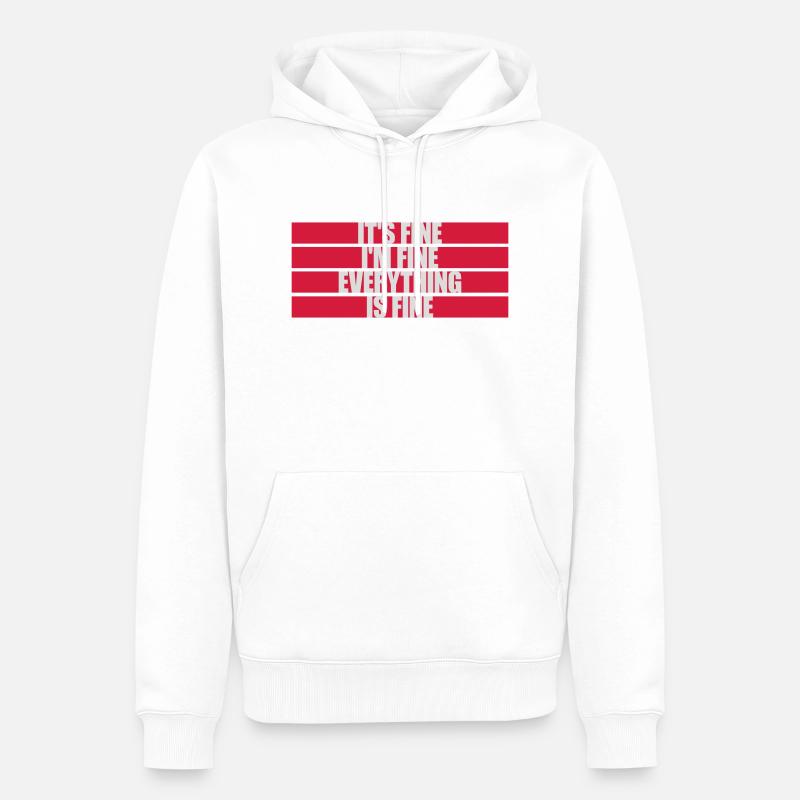 Tout va bien devis - Sweat à capuche Premium bio Homme - blanc