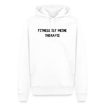 Fitness ist meine Therapie - Männer Premium Bio Hoodie - Weiß - Vorne - Nico (187cm)