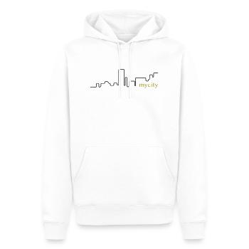 my city Skyline | Vectorgraphic - Männer Premium Bio Hoodie - Weiß - Vorne - Nico (187cm)