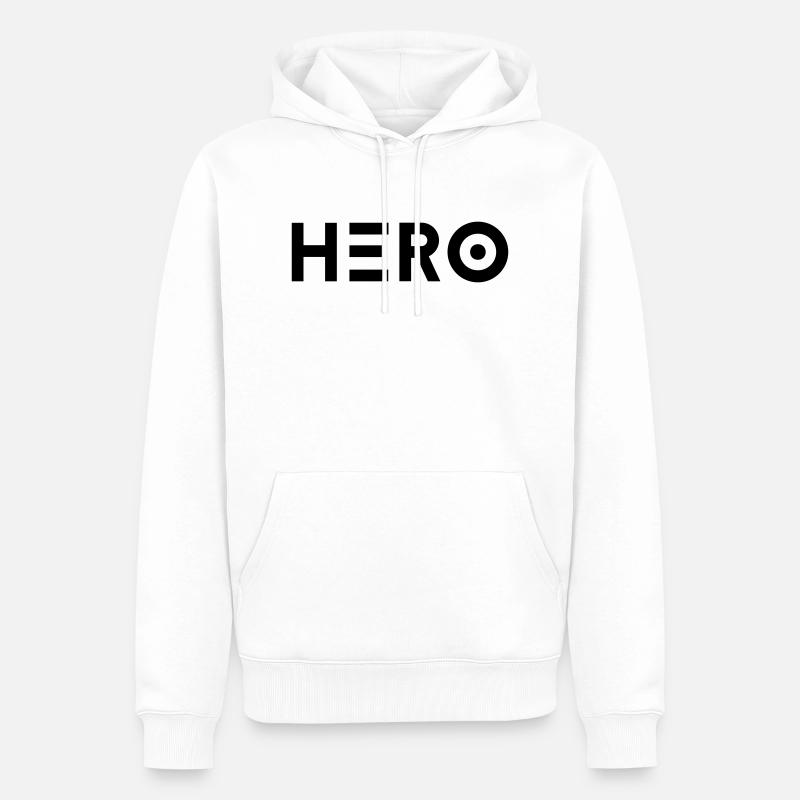 Hero - Held - Männer Premium Bio Hoodie - Weiß