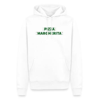 Pizza Margherita - Sweat à capuche Premium bio Homme - blanc - Devant - Nico (187cm)