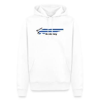 Norderney mon amour - Sweat à capuche Premium bio Homme - blanc - Devant - Nico (187cm)