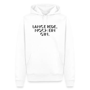 Lange Rede, noch ein Gin - Männer Premium Bio Hoodie - Weiß - Vorne - Nico (187cm)