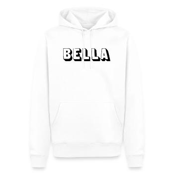 Name - Bella - Männer Premium Bio Hoodie - Weiß - Vorne - Nico (187cm)