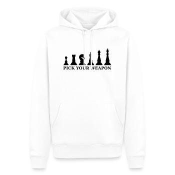 Chess pick your weapon black - Men’s Premium Organic Hoodie - white - Front - Nico (187cm)