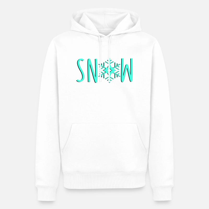 Neige flocon de neige - Sweat à capuche Premium bio Homme - blanc
