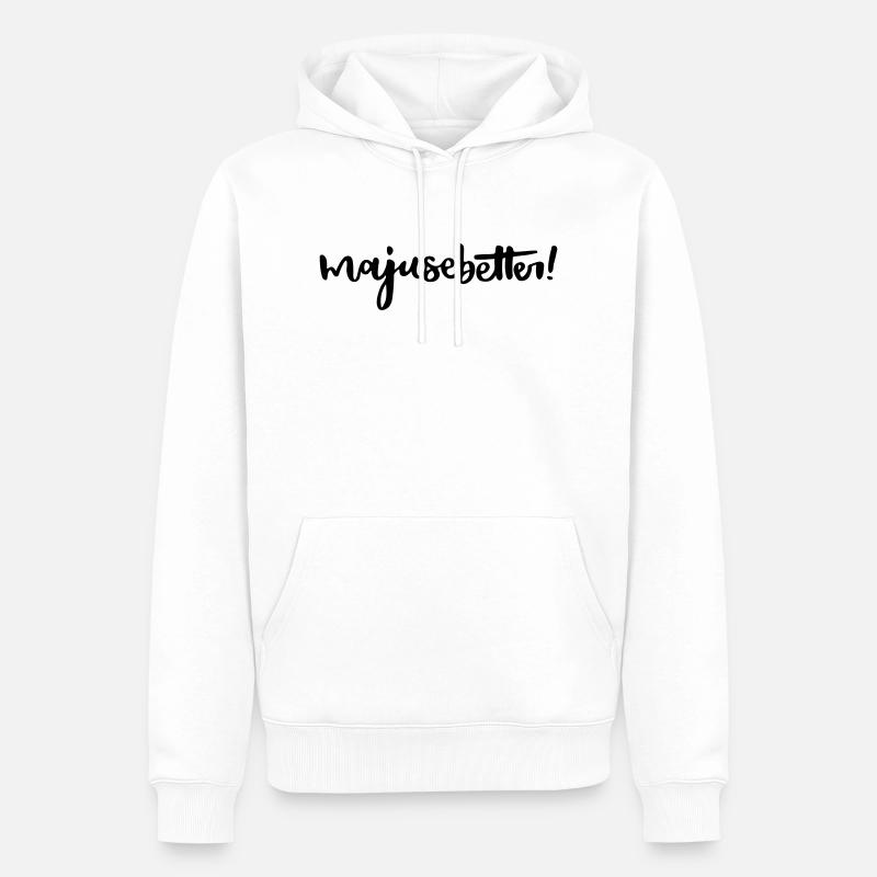 Majusebetter Trier Spruch Moselfränkisch oh maju - Männer Premium Bio Hoodie - Weiß
