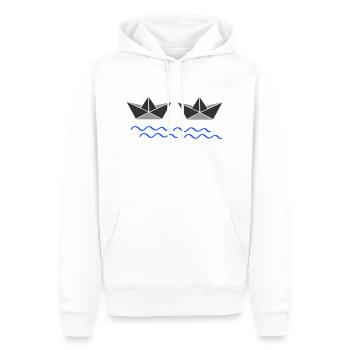 Bateaux en papier 02 - Sweat à capuche Premium bio Homme - blanc - Devant - Nico (187cm)