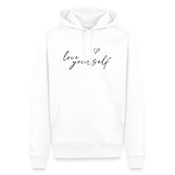 Love yourself - Männer Premium Bio Hoodie - Weiß - Vorne - Nico (187cm)