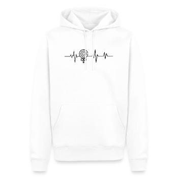 battement de cœur bonbons - Sweat à capuche Premium bio Homme - blanc - Devant - Nico (187cm)