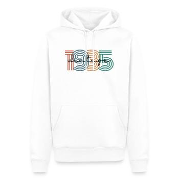 1935 vintage rétro - Sweat à capuche Premium bio Homme - blanc - Devant - Nico (187cm)