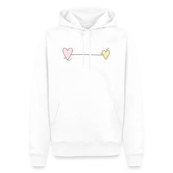 Ligne du cœur horizontale - Sweat à capuche Premium bio Homme - blanc - Devant - Nico (187cm)