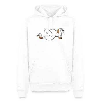 Hund Dackel Brezel Form Knoten Langer Körper Comic - Männer Premium Bio Hoodie - Weiß - Vorne - Nico (187cm)