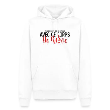 Pas besoin de cheveux avec ce corps de rêve - Sweat à capuche Premium bio Homme - blanc - Devant - Nico (187cm)