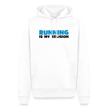 running - Männer Premium Bio Hoodie - Weiß - Vorne - Nico (187cm)