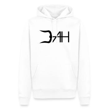 Logo AH AH - Männer Premium Bio Hoodie - Weiß - Vorne - Nico (187cm)