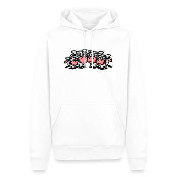 cow_family_with_two_girls_3c - Sweat à capuche Premium bio Homme - blanc - Devant - Nico (187cm)