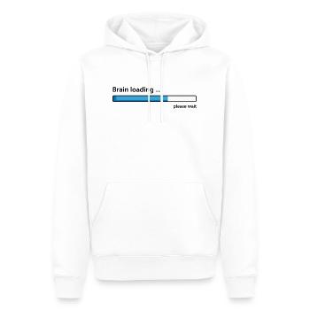 Le chargement de cerveau veuillez patienter - Sweat à capuche Premium bio Homme - blanc - Devant - Nico (187cm)