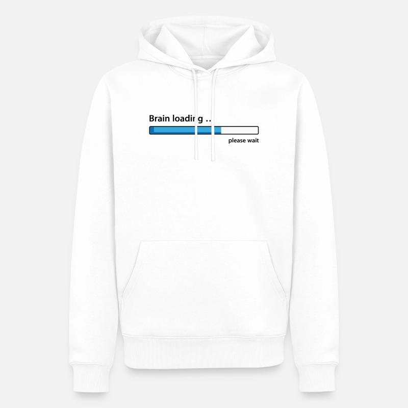 Brain loading please wait - Men’s Premium Organic Hoodie - white