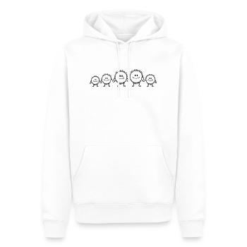 happy_monster_family - Männer Premium Bio Hoodie - Weiß - Vorne - Nico (187cm)