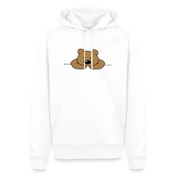 Mignon mignon mignon ours triste ours brun - Sweat à capuche Premium bio Homme - blanc - Devant - Nico (187cm)