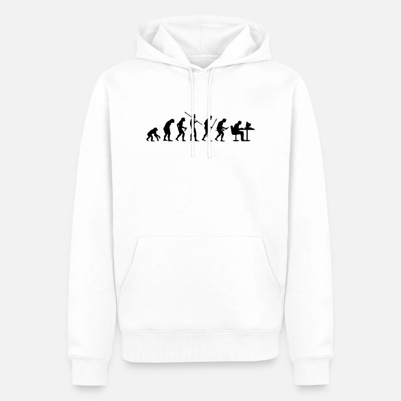 Evolution - Sweat à capuche Premium bio Homme - blanc