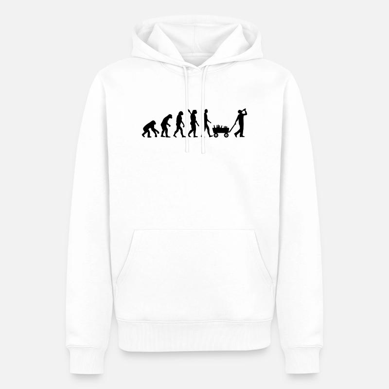 Évolution Alcool - Sweat à capuche Premium bio Homme - blanc
