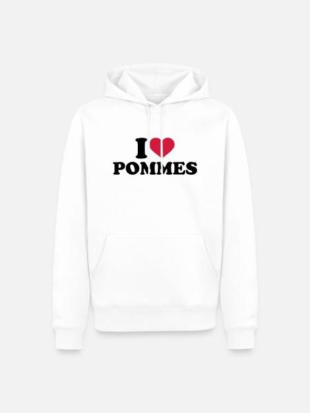 Pommes - Männer Premium Bio Hoodie - Weiß