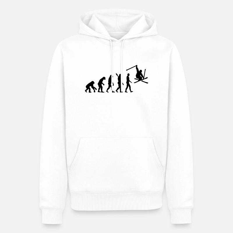 Evolution Ski - Sweat à capuche Premium bio Homme - blanc