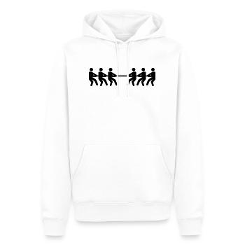 Tug of war - Men’s Premium Organic Hoodie - white - Front - Nico (187cm)