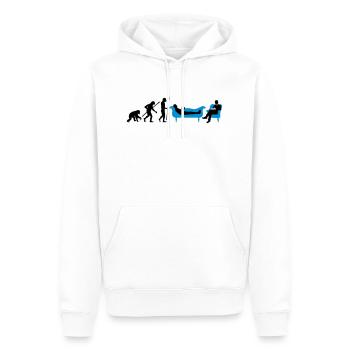 evolution_therapeut_psychologe_11_2016_b - Männer Premium Bio Hoodie - Weiß - Vorne - Nico (187cm)