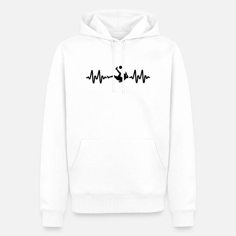 Fußball - Männer Premium Bio Hoodie - Weiß