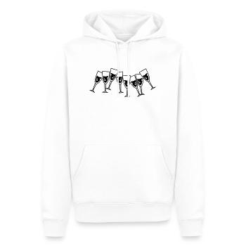 sekt glaeser - Männer Premium Bio Hoodie - Weiß - Vorne - Nico (187cm)