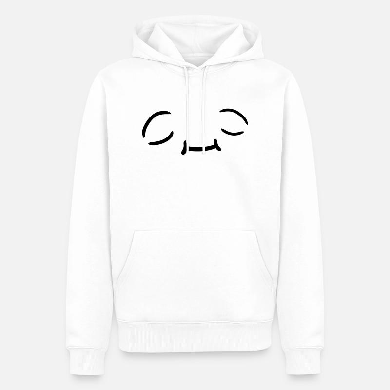 Entspanntes Gesicht Design - Männer Premium Bio Hoodie - Weiß