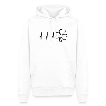 trèfle symbole trèfle saint patrick ́s jour ekg - Sweat à capuche Premium bio Homme - blanc - Devant - Nico (187cm)