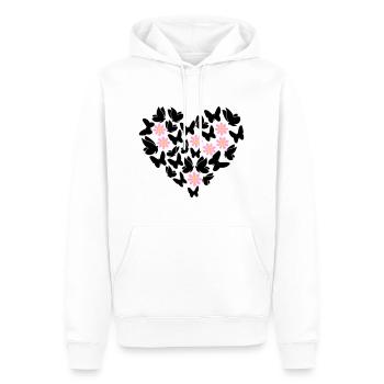 Schmetterlinge im Herzen - Männer Premium Bio Hoodie - Weiß - Vorne - Nico (187cm)