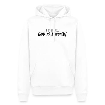 I think God Is A Woman - Men’s Premium Organic Hoodie - white - Front - Nico (187cm)