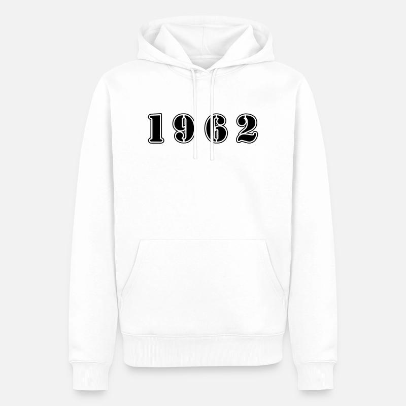 1962 anniversaire - Sweat à capuche Premium bio Homme - blanc