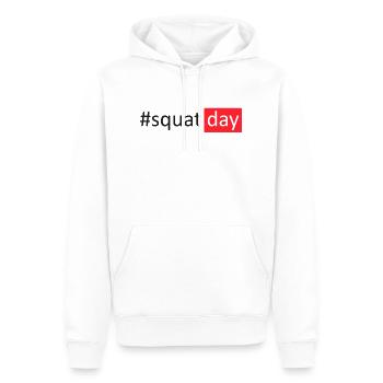 #squatday - Männer Premium Bio Hoodie - Weiß - Vorne - Nico (187cm)