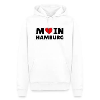 Moin Hamburg mit Herz - Männer Premium Bio Hoodie - Weiß - Vorne - Nico (187cm)