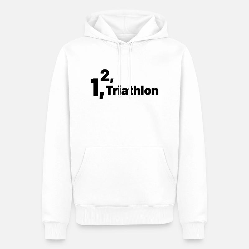 1 2 Triathlon - Männer Premium Bio Hoodie - Weiß
