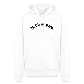 MEILLEUR PAPA - Sweat à capuche Premium bio Homme - blanc - Devant - Nico (187cm)